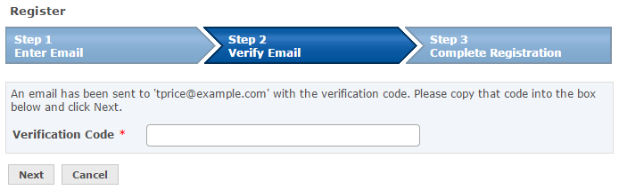 Verify email for self registration Verify email for self registration