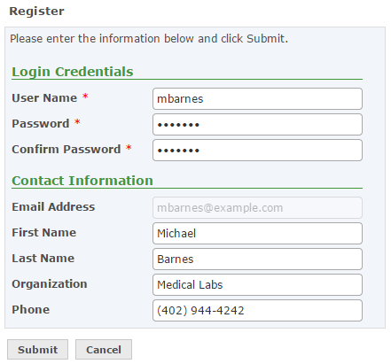 Complete self registration Complete self registration
